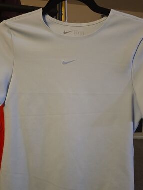 Nike Light Blue Short Sleeve Womens Tee with Jelly Swoosh